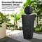 40.25"H Oversized Geometric Pedestal and Sphere Polyresin Outdoor Floor Fountain with Pebbles, Pump and LED Light